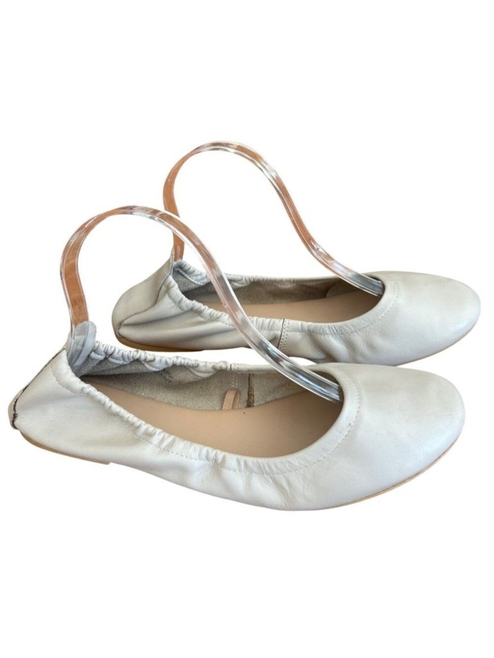 Woolworths Ballet Flats Women's 8 Beige Genuine Leather Slip On Shoes Minimalist